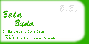 bela buda business card
